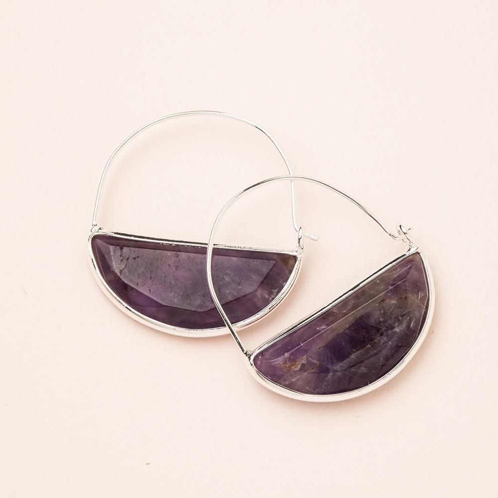 Scout Curated Wears Scout Stone Prism Hoop Amethyst / Silver (1764407607339)
