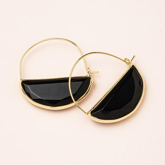 Scout Stone Prism Hoop Black Spinel & Gold
