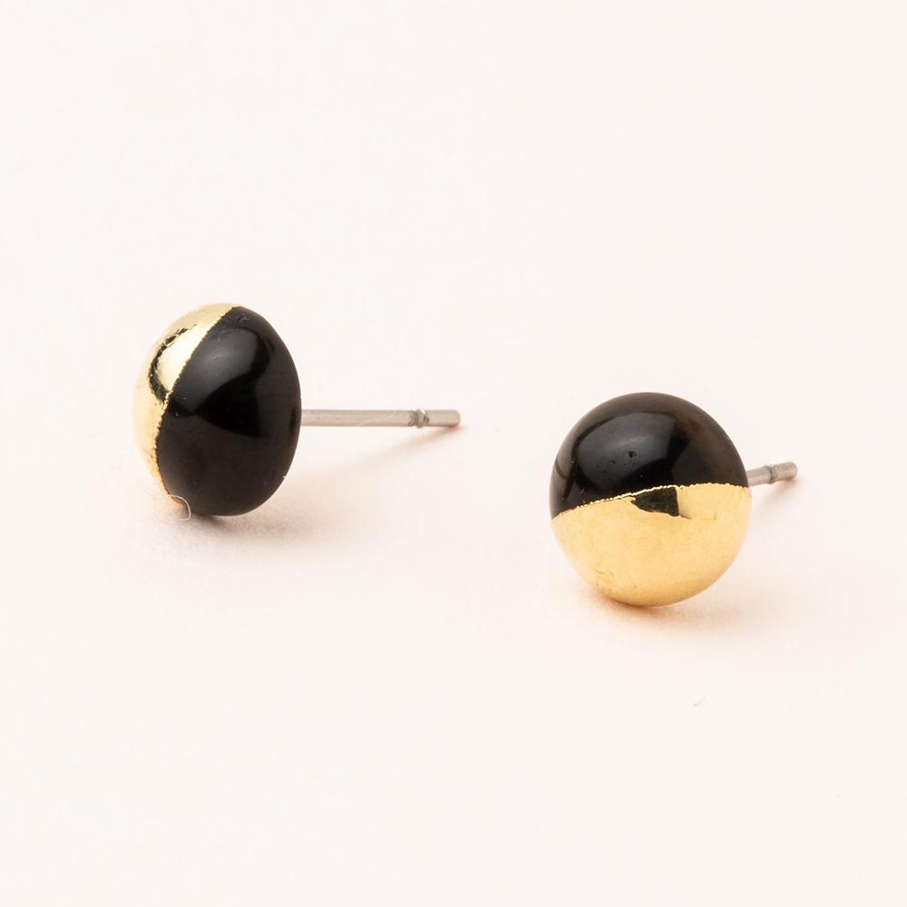 Scout Curated Wears Scout Dipped Stone Stud Black Spinel / Gold (1764411834411)