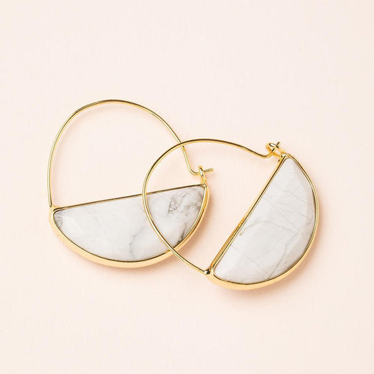 Scout Stone Prism Hoop Howlite & Gold