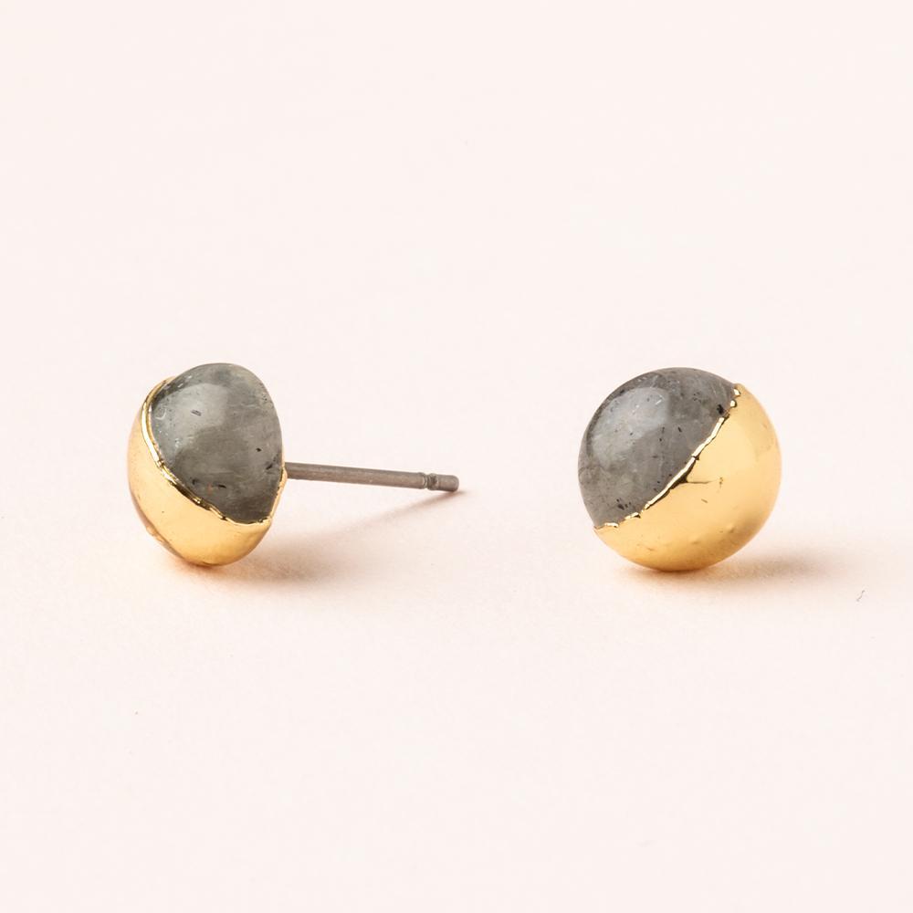 Scout Curated Wears Scout Dipped Stone Stud Labradorite / Gold (1764413046827)