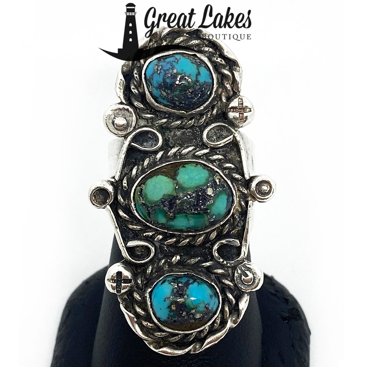 Great Lakes Boutique Silver &amp; Turquoise Statement Ring