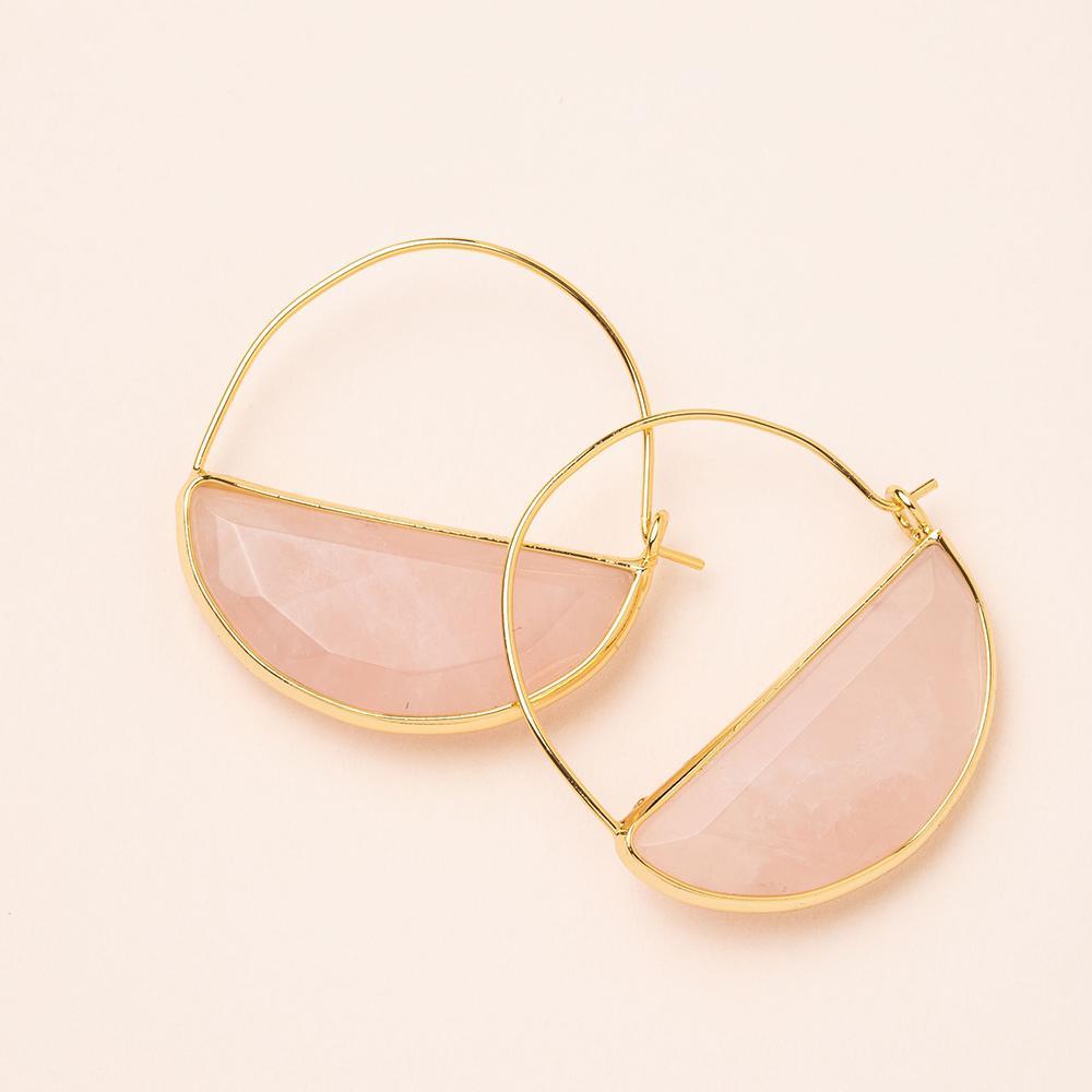 Scout Curated Wears Scout Stone Prism Hoop Rose Quartz / Gold (1764407902251)