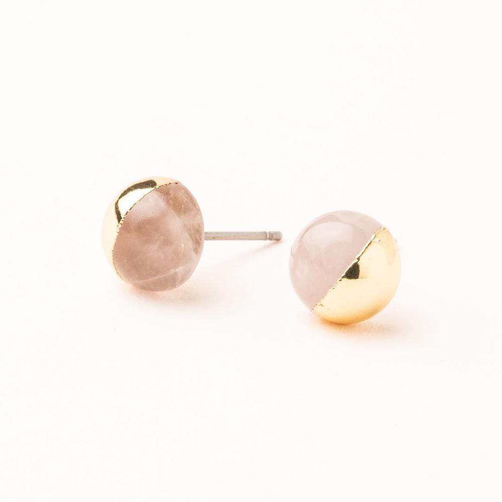 Scout Curated Wears Scout Dipped Stone Stud Rose Quartz / Gold (1764412588075)
