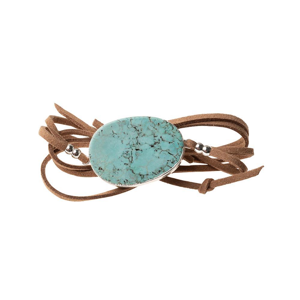 Scout Curated Wears Suede Stone Wrap - Turquoise / Silver / Stone of the Sky (1764372742187)