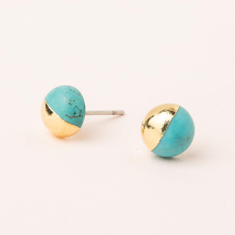 Scout Curated Wears Scout Dipped Stone Stud Turquoise / Gold (1764412227627)