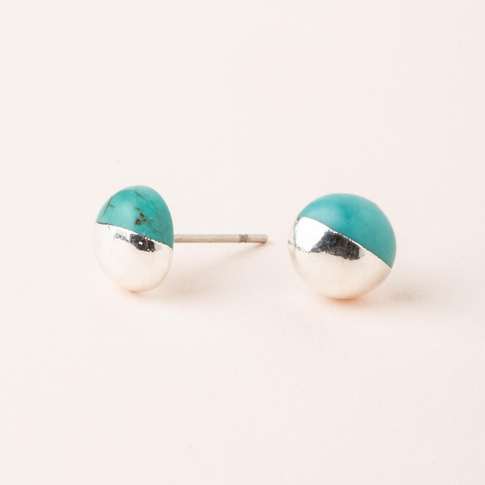 Scout Curated Wears Scout Dipped Stone Stud Turquoise / Silver (1764410621995)
