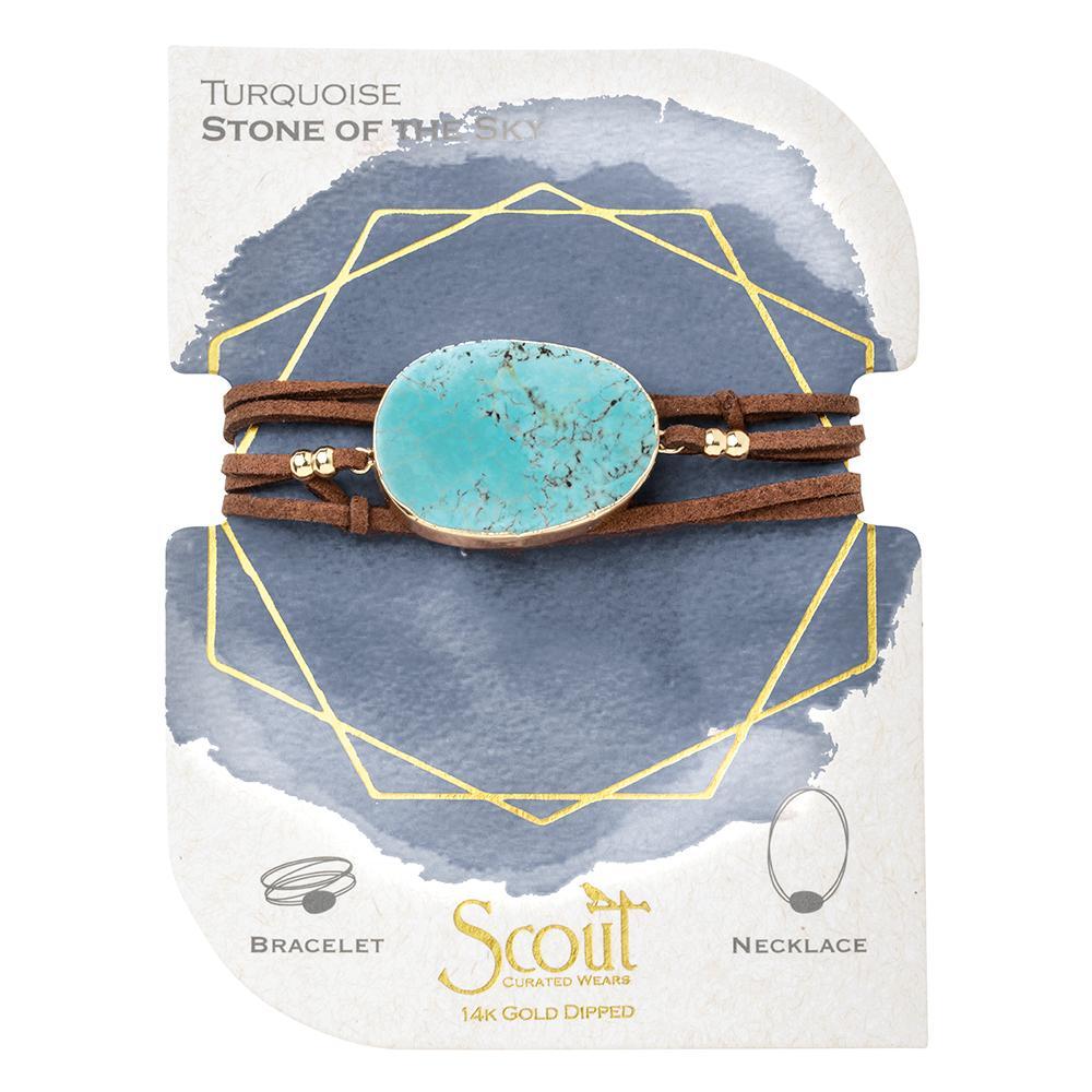 Scout Curated Wears Suede Stone Wrap - Turquoise / Gold / Stone of the Sky (1764374151211)